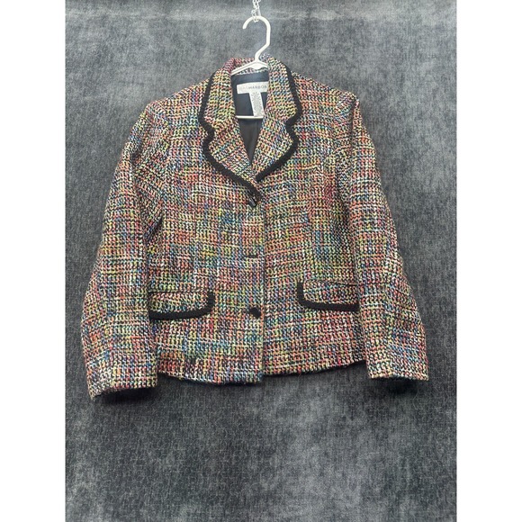 Sag Harbor Jackets & Blazers - VTG Sag Harbor Blazer Jacket Women 12 Multicolor Rainbow Acrylic Formal Business